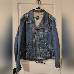 Vintage Harley-Davidson Biker Blues 1980's Denim Jacket Size XL